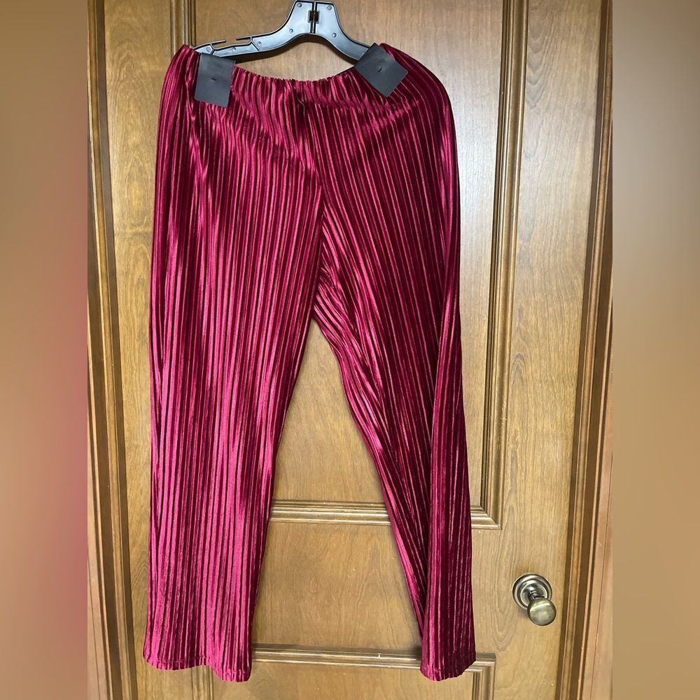 Alfani Red Pleated velvet Pants